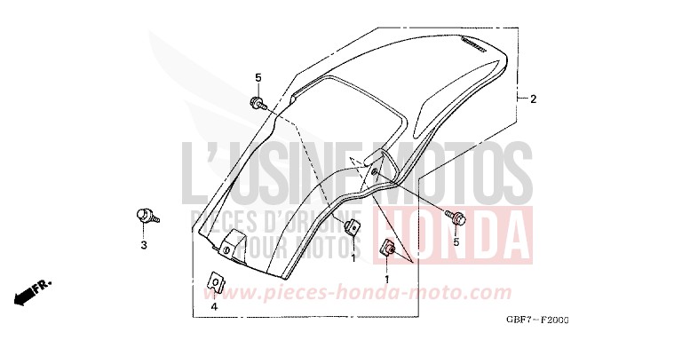 KOTFLUEGEL, HINTEN von CR85R "Big Wheel" EXTREME RED (R292) von 2004